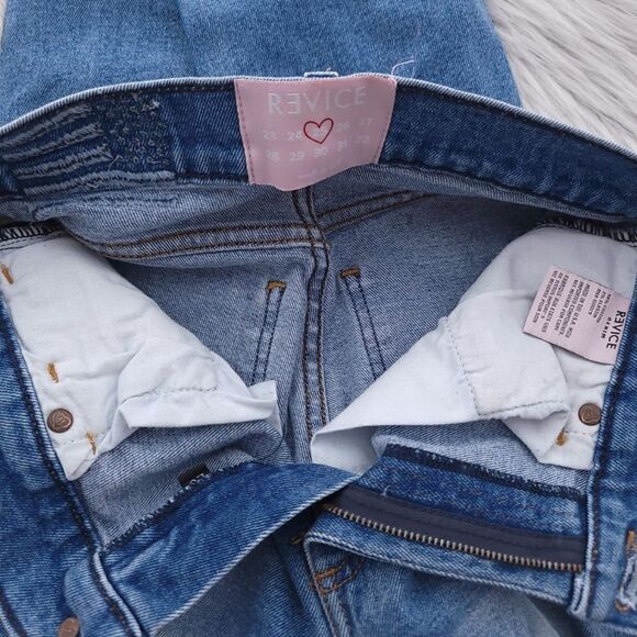 Revice Womens Size 25 Blue Distressed High Rise Raw Hem Denim Jeans - Picture 10 of 12